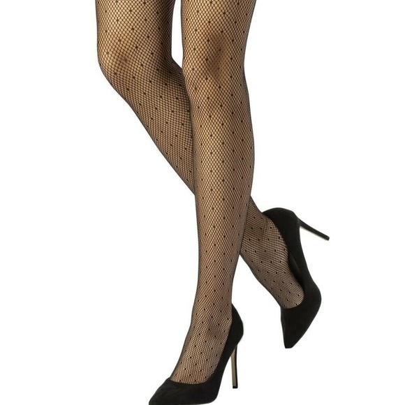 Emilio Cavallini FISHNET AND DOTS Tights Navy - Picture 1 of 1